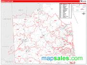 Sussex County, DE <br /> Wall Map <br /> Zip Code <br /> Red Line Style 2024 Map