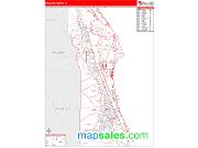 Brevard County, FL <br /> Wall Map <br /> Zip Code <br /> Red Line Style 2024 Map