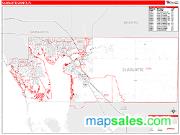 Charlotte County, FL <br /> Wall Map <br /> Zip Code <br /> Red Line Style 2024 Map