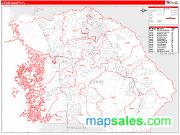 Citrus County, FL <br /> Wall Map <br /> Zip Code <br /> Red Line Style 2024 Map