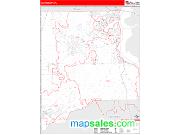 Clay County, FL <br /> Wall Map <br /> Zip Code <br /> Red Line Style 2024 Map