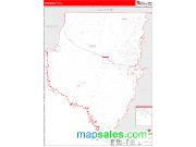 Dixie County, FL <br /> Wall Map <br /> Zip Code <br /> Red Line Style 2024 Map