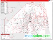 Duval County, FL <br /> Wall Map <br /> Zip Code <br /> Red Line Style 2024 Map