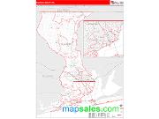Escambia County, FL <br /> Wall Map <br /> Zip Code <br /> Red Line Style 2024 Map