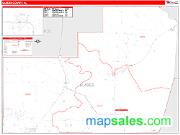 Glades County, FL <br /> Wall Map <br /> Zip Code <br /> Red Line Style 2024 Map
