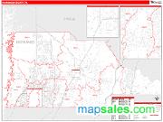 Hernando County, FL <br /> Wall Map <br /> Zip Code <br /> Red Line Style 2024 Map