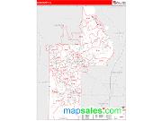 Lake County, FL <br /> Wall Map <br /> Zip Code <br /> Red Line Style 2024 Map