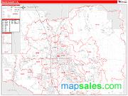 Marion County, FL <br /> Wall Map <br /> Zip Code <br /> Red Line Style 2024 Map