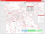 Polk County, FL <br /> Wall Map <br /> Zip Code <br /> Red Line Style 2024 Map