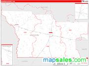 Atkinson County, GA <br /> Wall Map <br /> Zip Code <br /> Red Line Style 2024 Map