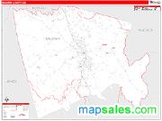 Baldwin County, GA <br /> Wall Map <br /> Zip Code <br /> Red Line Style 2024 Map