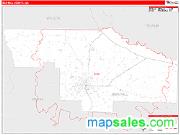 Ben Hill County, GA <br /> Wall Map <br /> Zip Code <br /> Red Line Style 2024 Map