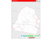 Candler County, GA <br /> Wall Map <br /> Zip Code <br /> Red Line Style 2024 Map