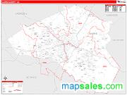 Clarke County, GA <br /> Wall Map <br /> Zip Code <br /> Red Line Style 2024 Map