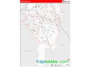 Clayton County, GA <br /> Wall Map <br /> Zip Code <br /> Red Line Style 2024 Map