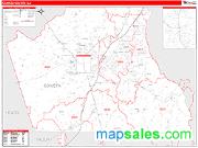 Coweta County, GA <br /> Wall Map <br /> Zip Code <br /> Red Line Style 2024 Map