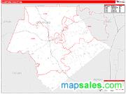 Crawford County, GA <br /> Wall Map <br /> Zip Code <br /> Red Line Style 2024 Map