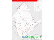 Dodge County, GA <br /> Wall Map <br /> Zip Code <br /> Red Line Style 2024 Map