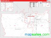 Dougherty County, GA <br /> Wall Map <br /> Zip Code <br /> Red Line Style 2024 Map
