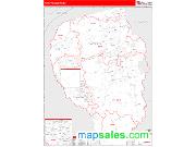 Fayette County, GA <br /> Wall Map <br /> Zip Code <br /> Red Line Style 2024 Map