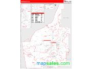 Floyd County, GA <br /> Wall Map <br /> Zip Code <br /> Red Line Style 2024 Map