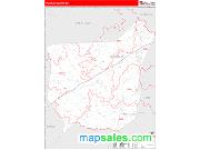 Franklin County, GA <br /> Wall Map <br /> Zip Code <br /> Red Line Style 2024 Map