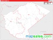 Glascock County, GA <br /> Wall Map <br /> Zip Code <br /> Red Line Style 2024 Map