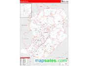 Hall County, GA <br /> Wall Map <br /> Zip Code <br /> Red Line Style 2024 Map