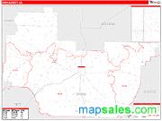 Irwin County, GA <br /> Wall Map <br /> Zip Code <br /> Red Line Style 2024 Map