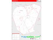 Jenkins County, GA <br /> Wall Map <br /> Zip Code <br /> Red Line Style 2024 Map