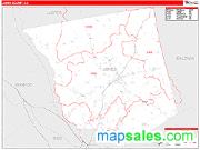 Jones County, GA <br /> Wall Map <br /> Zip Code <br /> Red Line Style 2024 Map