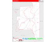 Lanier County, GA <br /> Wall Map <br /> Zip Code <br /> Red Line Style 2024 Map
