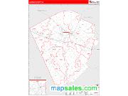 Laurens County, GA <br /> Wall Map <br /> Zip Code <br /> Red Line Style 2024 Map