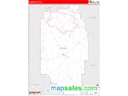 Marion County, GA <br /> Wall Map <br /> Zip Code <br /> Red Line Style 2024 Map