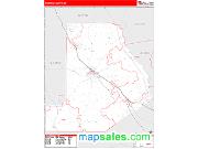Monroe County, GA <br /> Wall Map <br /> Zip Code <br /> Red Line Style 2024 Map