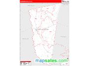 Montgomery County, GA <br /> Wall Map <br /> Zip Code <br /> Red Line Style 2024 Map