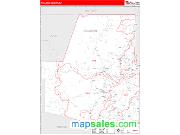 Paulding County, GA <br /> Wall Map <br /> Zip Code <br /> Red Line Style 2024 Map