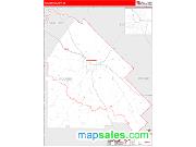 Pulaski County, GA <br /> Wall Map <br /> Zip Code <br /> Red Line Style 2024 Map