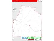 Quitman County, GA <br /> Wall Map <br /> Zip Code <br /> Red Line Style 2024 Map