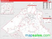 Richmond County, GA <br /> Wall Map <br /> Zip Code <br /> Red Line Style 2024 Map