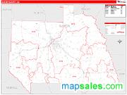 Sumter County, GA <br /> Wall Map <br /> Zip Code <br /> Red Line Style 2024 Map
