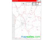 Thomas County, GA <br /> Wall Map <br /> Zip Code <br /> Red Line Style 2024 Map