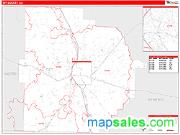 Tift County, GA <br /> Wall Map <br /> Zip Code <br /> Red Line Style 2024 Map