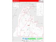Walker County, GA <br /> Wall Map <br /> Zip Code <br /> Red Line Style 2024 Map