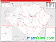 Walton County, GA <br /> Wall Map <br /> Zip Code <br /> Red Line Style 2024 Map