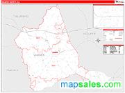 Warren County, GA <br /> Wall Map <br /> Zip Code <br /> Red Line Style 2024 Map