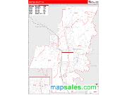 Whitfield County, GA <br /> Wall Map <br /> Zip Code <br /> Red Line Style 2024 Map