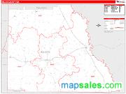 Wilcox County, GA <br /> Wall Map <br /> Zip Code <br /> Red Line Style 2024 Map