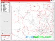 McHenry County, IL <br /> Wall Map <br /> Zip Code <br /> Red Line Style 2024 Map