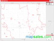 Adams County, IA <br /> Wall Map <br /> Zip Code <br /> Red Line Style 2024 Map